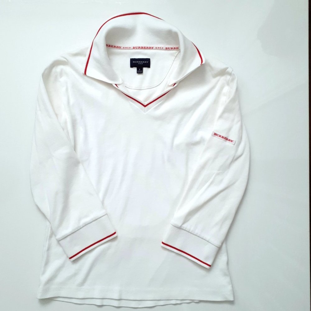 Burberry Golf White and Red Cotton Top